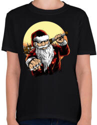 printfashion Rossz télapó - Gyerek póló - Fekete (455549)