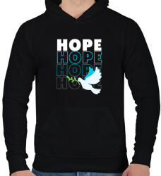 printfashion Hope felirat - Férfi kapucnis pulóver - Fekete (13959676)