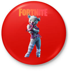 printfashion White teddy bear Fortnite - Kitűző, hűtőmágnes - Piros (3628784)