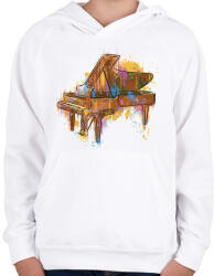 printfashion Zongora - Gyerek kapucnis pulóver - Fehér (8462016)