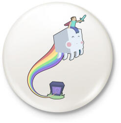 printfashion minecraft szivárvány - Kitűző, hűtőmágnes - Fehér (3080638)