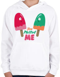 printfashion Jégkrémek - Gyerek kapucnis pulóver - Fehér (443952)