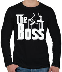 printfashion The Boss - Férfi hosszú ujjú póló - Fekete (8690597)