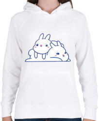 printfashion Cuki nyuszik - Női kapucnis pulóver - Fehér (5546692)