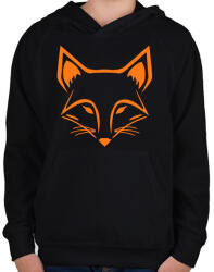 printfashion Róka - Gyerek kapucnis pulóver - Fekete (5023407)