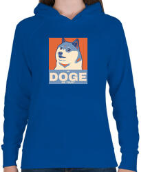 printfashion IN DOGE WE TRUST - Női kapucnis pulóver - Királykék (10738309)