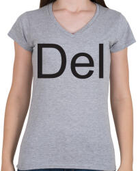 printfashion Del - Női V-nyakú póló - Sport szürke (2942729)