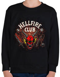 printfashion Hellfire Club - Stranger Things - Gyerek pulóver - Fekete (7293125)