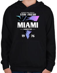 printfashion Miami - Gyerek kapucnis pulóver - Fekete (4390161)