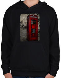 printfashion London Grunge - Gyerek kapucnis pulóver - Fekete (5518341)