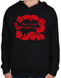 printfashion Nem bírom tovább geci - Gyerek kapucnis pulóver - Fekete (16666217)