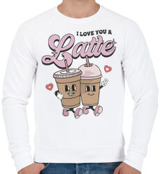 printfashion Love you a latte - Férfi pulóver - Fehér (15605709)