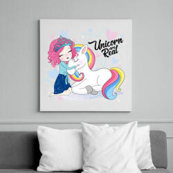 printfashion A hercegnő és az egyszarvú - Vászonkép - Fehér (6636071)