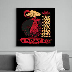 printfashion A patkány éve - Vászonkép - Fekete (7617260)