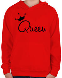 printfashion Queen - Gyerek kapucnis pulóver - Piros (1051655)
