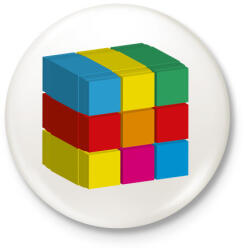 printfashion rubik 3D - Kitűző, hűtőmágnes - Fehér (3078117)