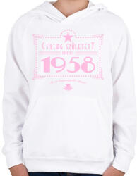 printfashion csillag-1958-pink - Gyerek kapucnis pulóver - Fehér (548547)