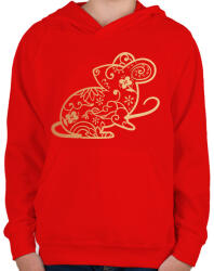 printfashion Kínai patkány - Gyerek kapucnis pulóver - Piros (13469539)