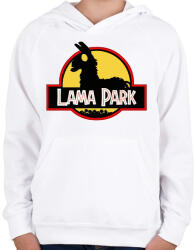 printfashion Lama Park - Gyerek kapucnis pulóver - Fehér (931145)