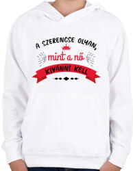 printfashion Olyan mint a nő - Gyerek kapucnis pulóver - Fehér (7897317)