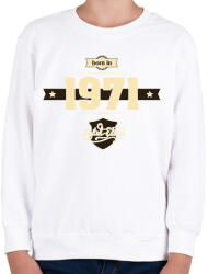 printfashion born-in-1971-cream-choco - Gyerek pulóver - Fehér (624810)