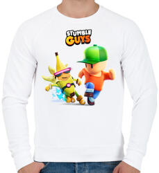 printfashion Stumble Guys game - Férfi pulóver - Fehér (14957687)