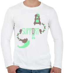 printfashion Support tresh - Férfi hosszú ujjú póló - Fehér (1993284)