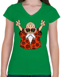 printfashion Zseniális Teknős - Női V-nyakú póló - Zöld (2555299)