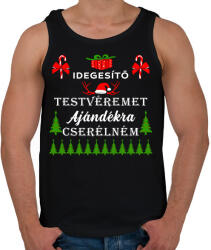 printfashion Idegesítő testvéremet ajándékra cserélném - Férfi atléta - Fekete (10951064)