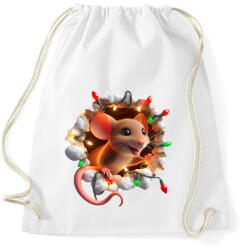 printfashion Cuki vicces karácsonyi party egér - Sportzsák, Tornazsák - Fehér (15257587)