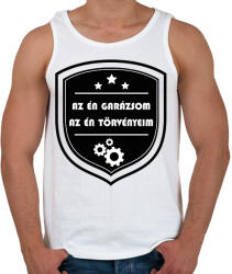printfashion Az én garázsom, az én törvényeim - Férfi atléta - Fehér (6560027)