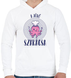 printfashion A jövő szakácsa - Férfi kapucnis pulóver - Fehér (7550430)