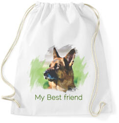 printfashion németjuhász - Sportzsák, Tornazsák - Fehér (1298973)