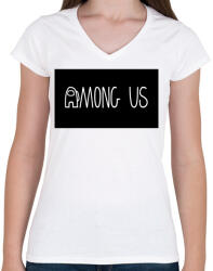 printfashion Among us logo - Női V-nyakú póló - Fehér (3025679)