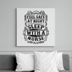 printfashion Érezd magad biztonságban éjszaka, aludj nővérrel! - Vászonkép - Fehér (6620709)