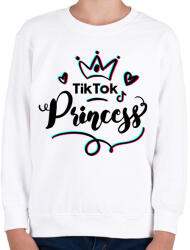 printfashion Tik Tok Princess - Gyerek pulóver - Fehér (4186597)