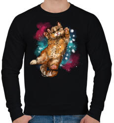printfashion watercolor cat - Férfi pulóver - Fekete (5600960)