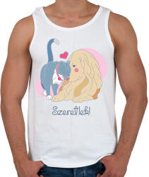 printfashion Szeretlek - cica és kutya - Férfi atléta - Fehér (6058156)