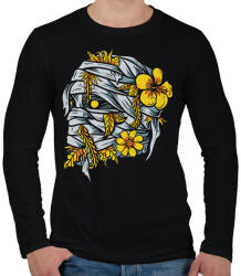 printfashion Virágos múmia - Férfi hosszú ujjú póló - Fekete (2379750)