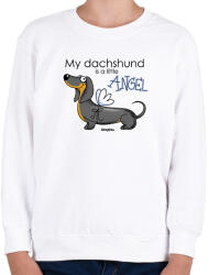 printfashion My dachshund is a little ANGEL" - Gyerek pulóver - Fehér (13413047)