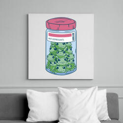 printfashion Béka antidepresszáns - Vászonkép - Fehér (13957697)
