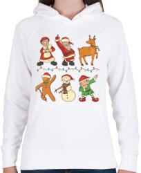 printfashion Karácsonyi csapat - Női kapucnis pulóver - Fehér (5628249)