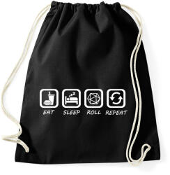 printfashion Eat, Sleep, Roll, Repeat - Sportzsák, Tornazsák - Fekete (2779723)