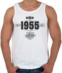 printfashion born-in-1955-(dark&lightgrey) - Férfi atléta - Fehér (469414)