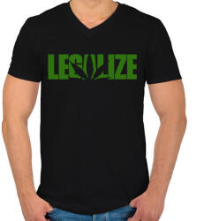 printfashion Marihuana legalizálás - Férfi V-nyakú póló - Fekete (1223226)