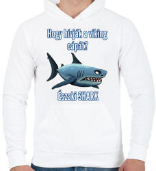 printfashion északi shark - Férfi kapucnis pulóver - Fehér (3396253)