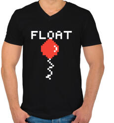 printfashion Float Pixel - Férfi V-nyakú póló - Fekete (1873626)