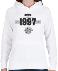 printfashion born-in-1997-(dark&lightgrey) - Női kapucnis pulóver - Fehér (475421)