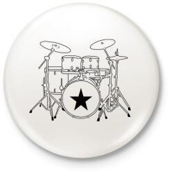 printfashion Dob szett - Kitűző, hűtőmágnes - Fehér (5994093)