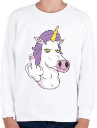 printfashion Fuck it unicorn - Gyerek pulóver - Fehér (4215702)